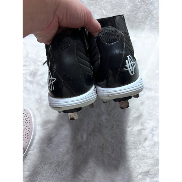 Nike Huarache Pro Mid Baseball Cleats Black & White Size 12 - Picture 10 of 11